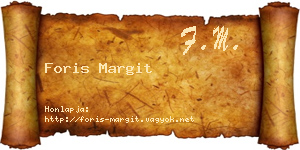 Foris Margit névjegykártya